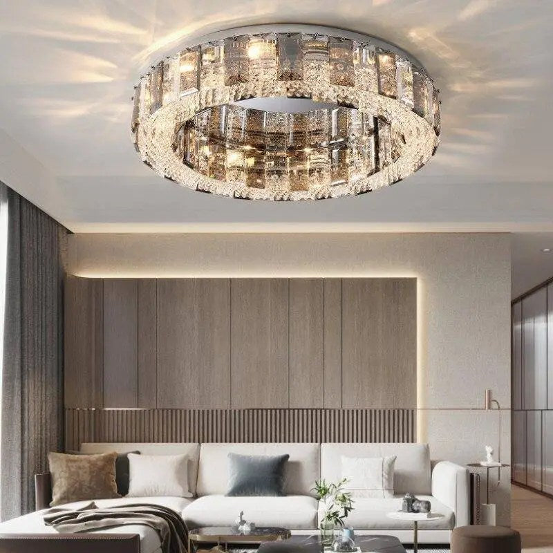 Plafonnier Lancia en cristal dans un salon
