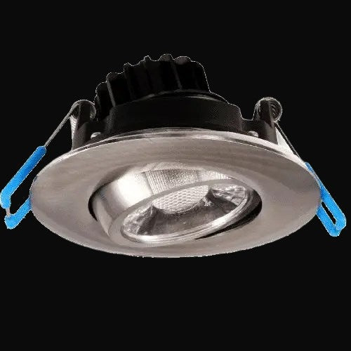 Encastré DEL orientable 4 po, 9 W, 3000K, 650 lm, gradation triac 10-100 %, 120 V, rond, nickel brossé