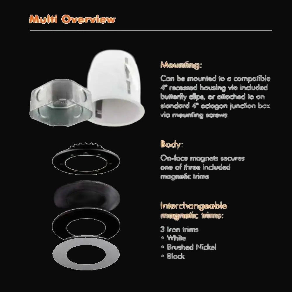 Encastré DEL polyvalent 4 po, 8 W, 3000K, 500 lm, blanc – vue 2