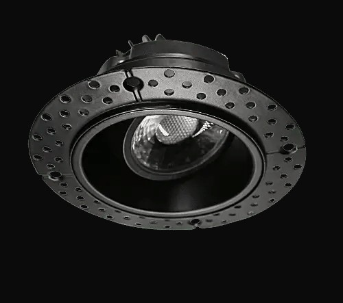 Encastré DEL orientable sans cadrage 2 po, 8 W, gradation triac, 600 lm, 5CCT, 120 V, emplacement mouillé, rond, noir