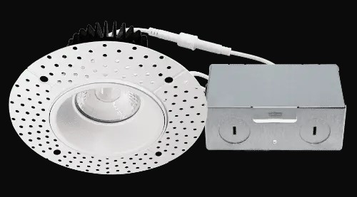 Encastré DEL sans cadrage 4 po, 15 W, gradation triac, 1000 lm, 5CCT, 120 V, emplacement mouillé, rond, blanc