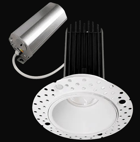 Encastré DEL sans cadrage 2 po, 15 W, gradation triac, 1000 lm, 5CCT, 120 V, emplacement mouillé, rond, blanc