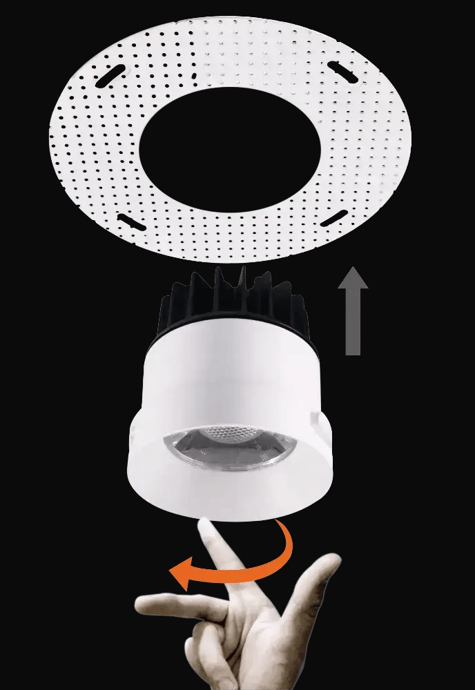 Encastré DEL sans cadrage 3,5 po, 12 W, gradation triac, 800 lm, 5CCT, 120 V, emplacement mouillé, rond, blanc – vue 2