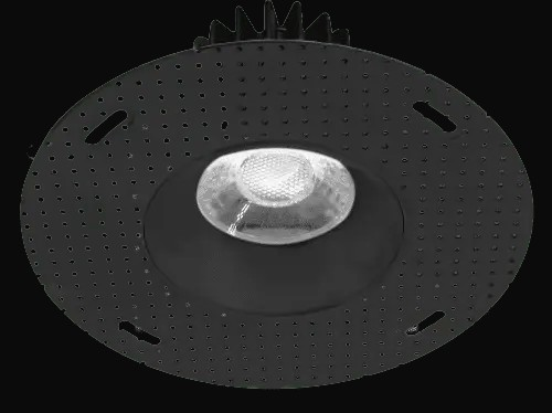Encastré DEL sans cadrage 3,5 po, 12 W, gradation triac, 800 lm, 5CCT, 120 V, emplacement mouillé, rond, noir