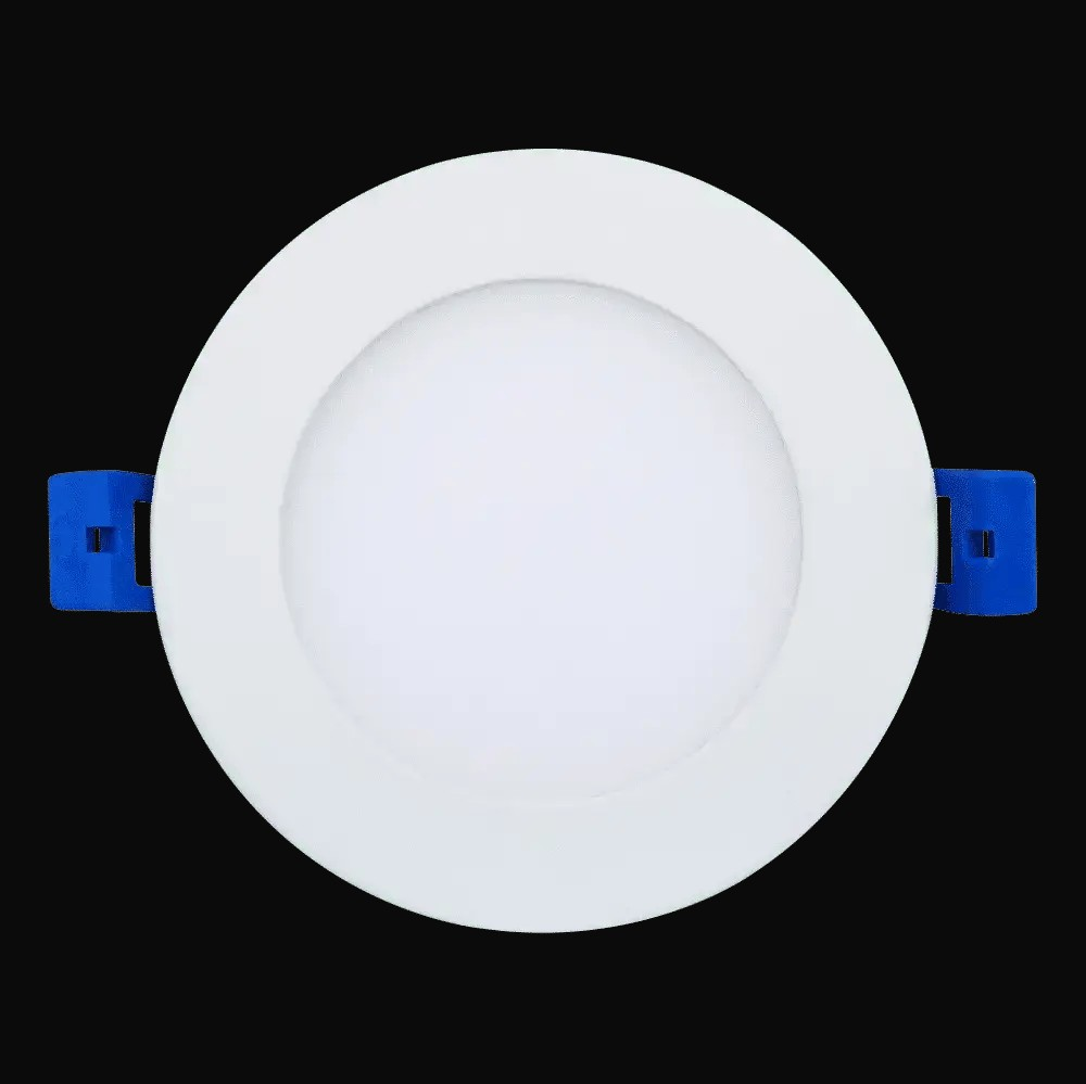 Panneau DEL mince 4 po, 9 W, 700 lm, gradable, 5CCT présélectionnable, 120 V, rond, emplacement humide