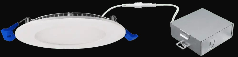 Panneau DEL mince 6 po, 15 W, 1220 lm, gradable, 5CCT présélectionnable, 120 V, rond, emplacement humide – vue 2