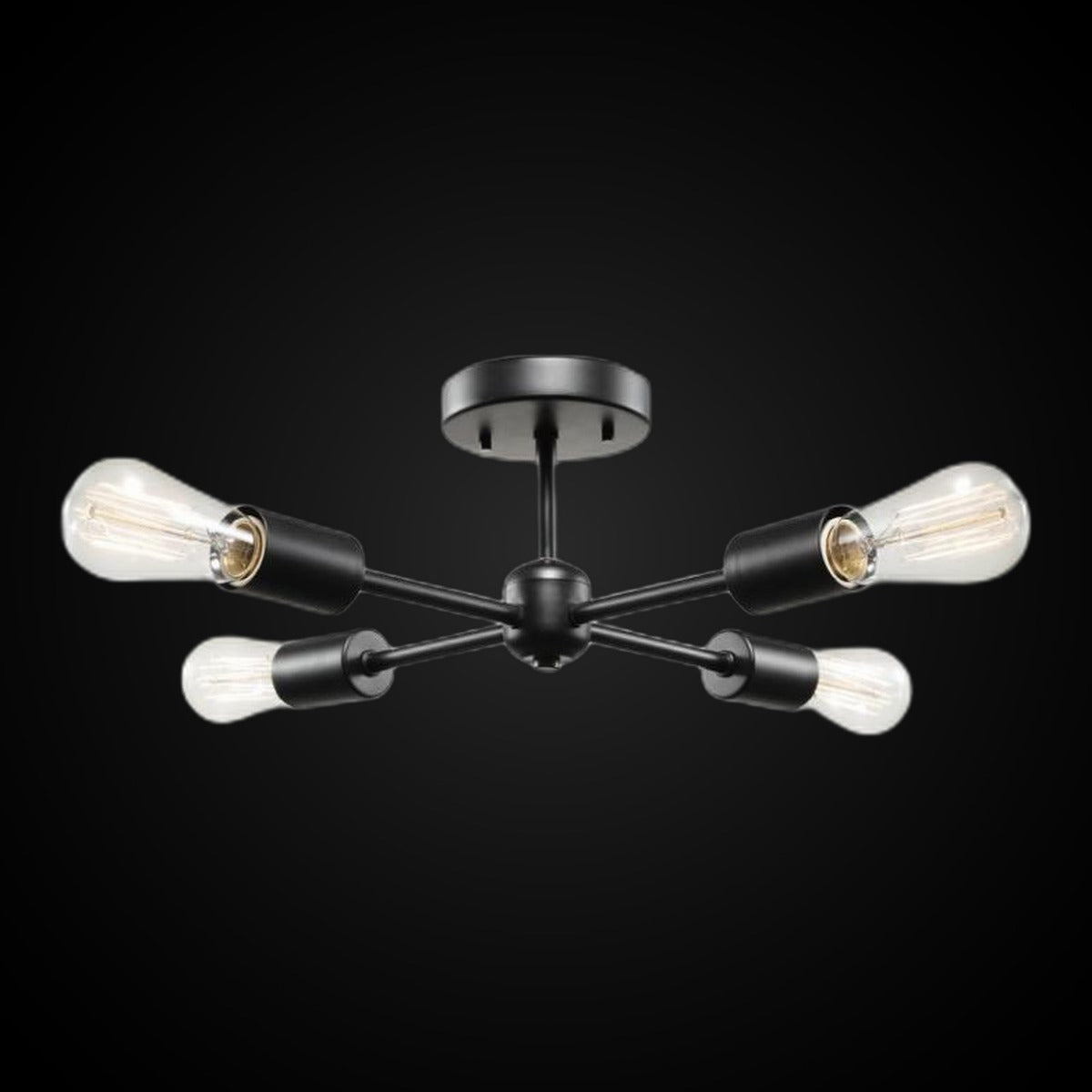 Plafonnier 4 lumières Vane style Sputnik Globe Electric – noir mat