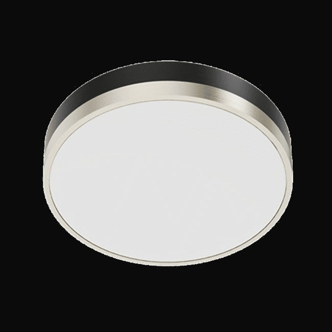 Plafonnier décoratif à bande plate 12 po 15 W – VO-DFB12W15-120-D-5Way (noir/blanc, laiton ou nickel)
