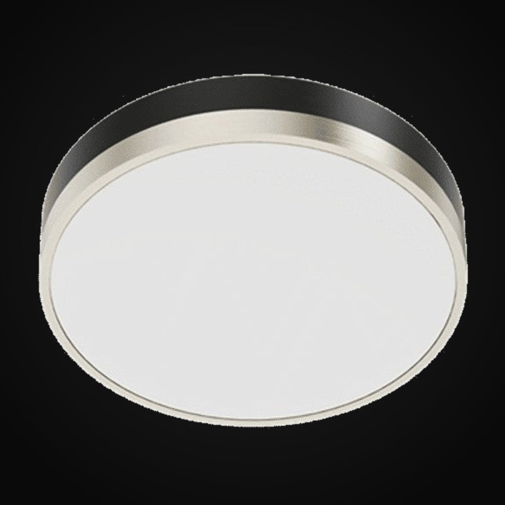 Plafonnier décoratif à bande plate 12 po 15 W – VO-DFB12W15-120-D-5Way (noir/blanc, laiton ou nickel)