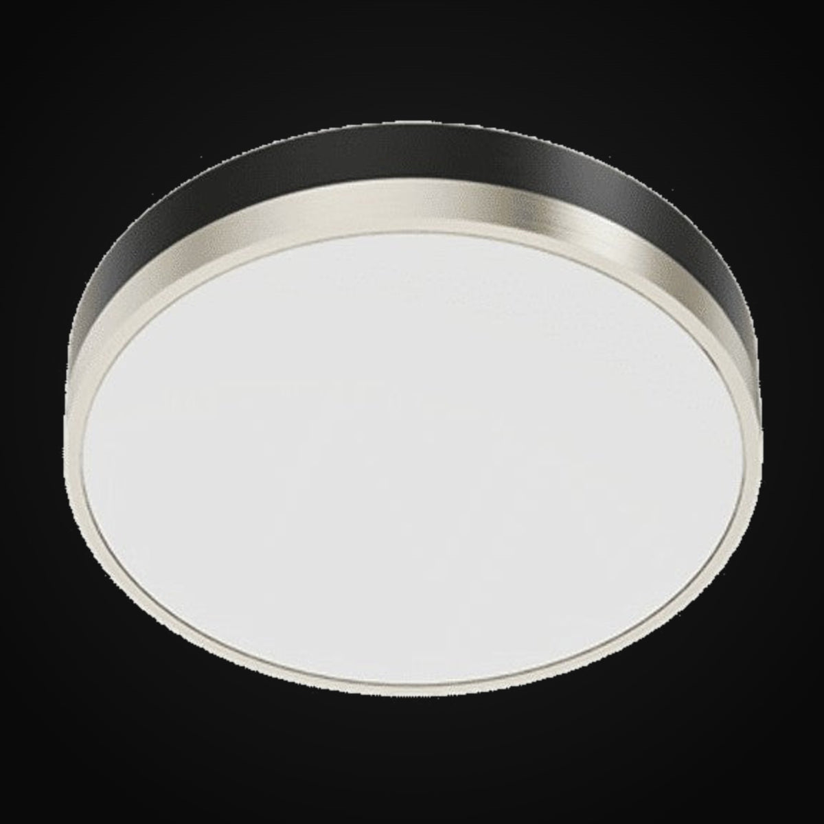 Plafonnier décoratif à bande plate 12 po 15 W – VO-DFB12W15-120-D-5Way (noir/blanc, laiton ou nickel)