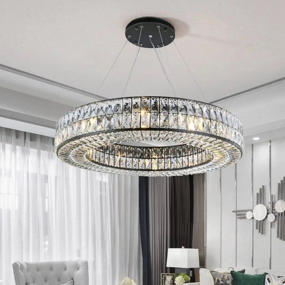 Lustre Bacci en cristal, noir