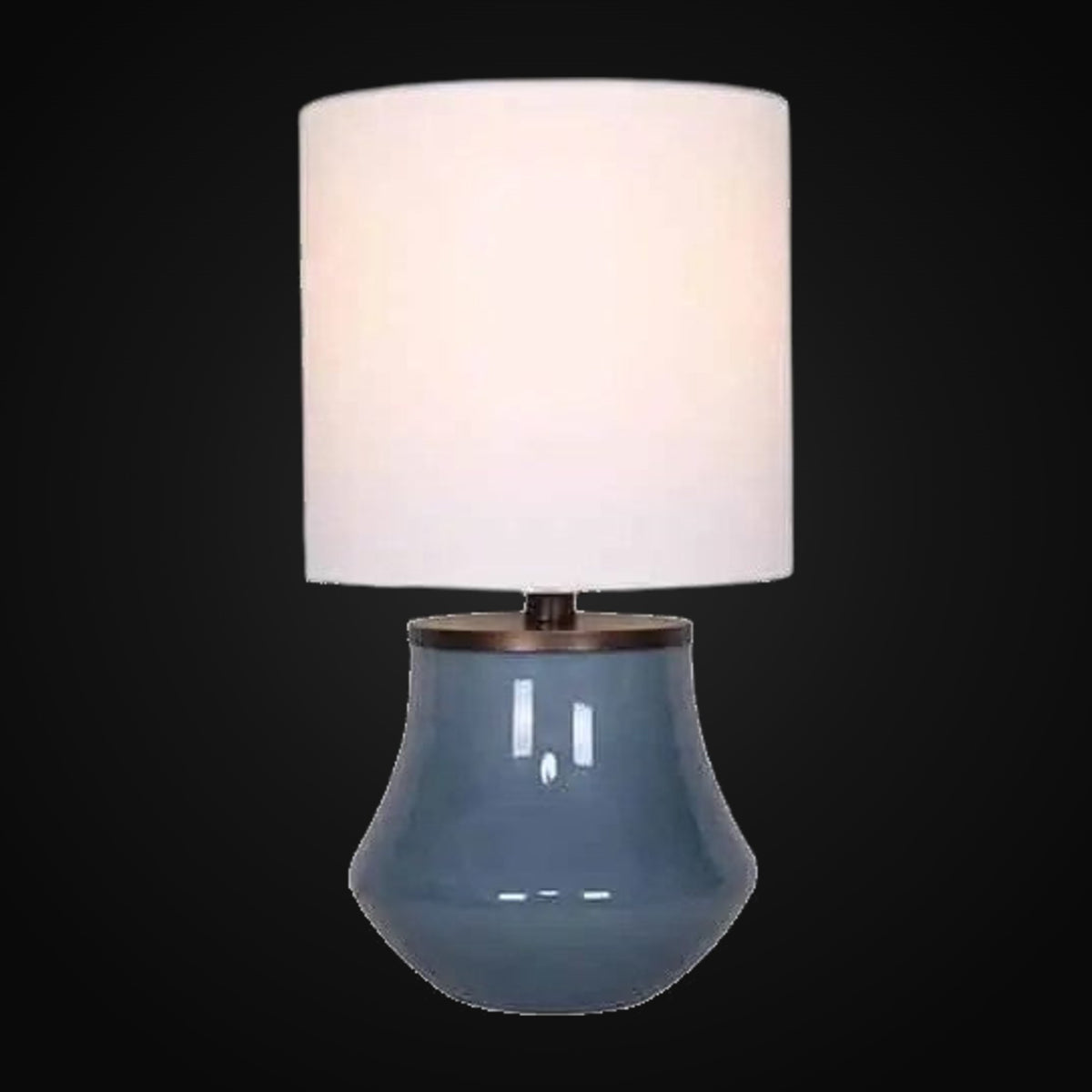 Lampe de table en verre bleu 18 po H