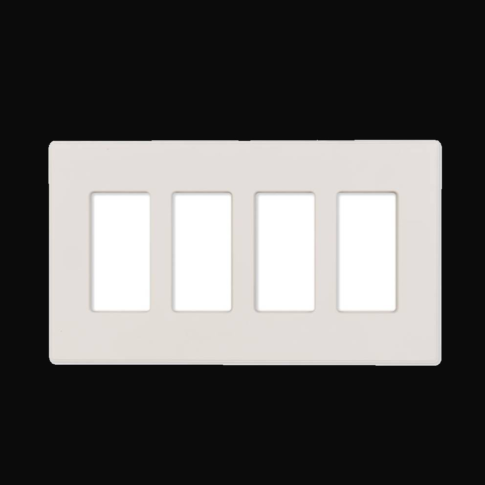 Plaque murale sans vis – 4 postes – blanche – plastique