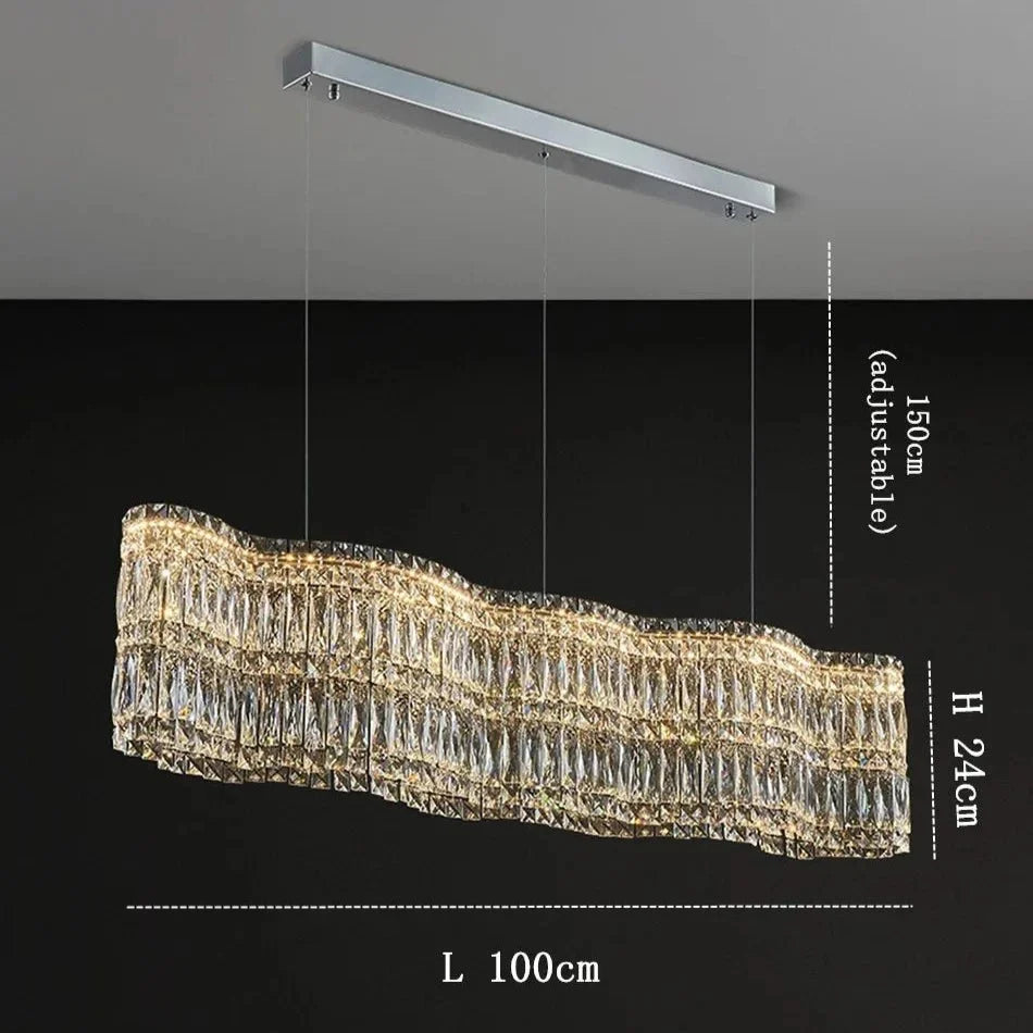 Lustre linéaire Bacci 39 po en cristal – vue 4