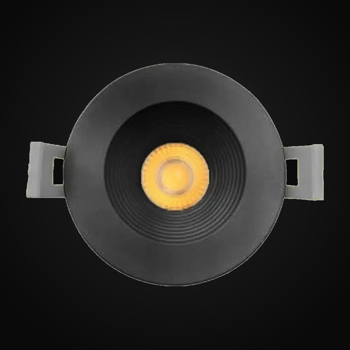 Panneau encastré mince 2 po 5CCT rond, noir