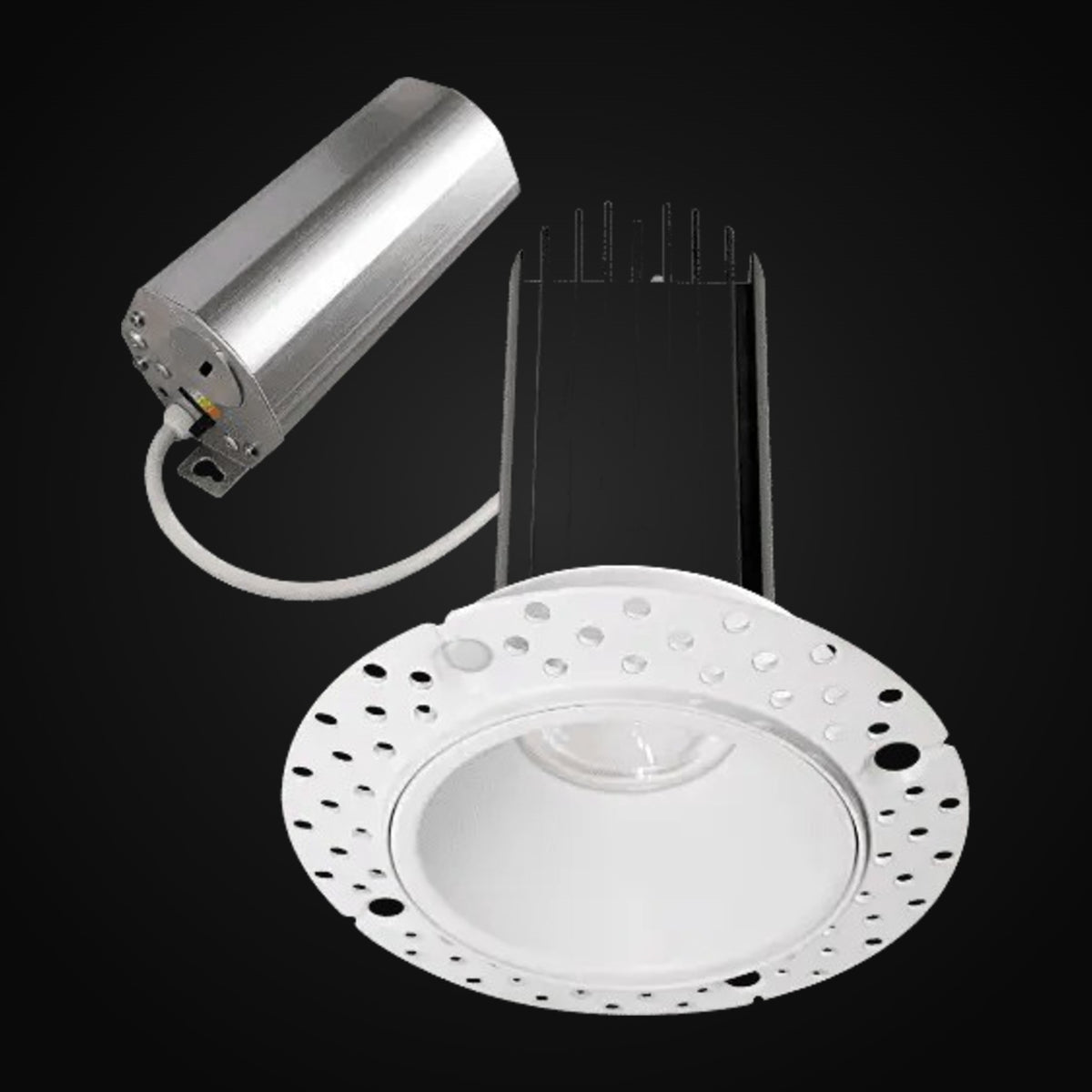 Encastré DEL sans cadrage 2 po, 15 W, gradation triac, 1000 lm, 5CCT, 120 V, emplacement mouillé, rond, blanc
