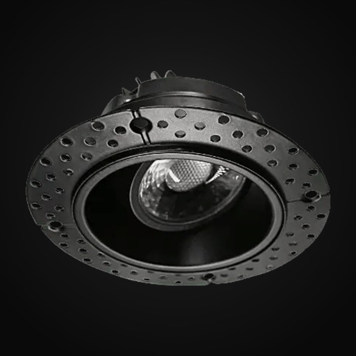 Encastré DEL orientable sans cadrage 2 po, 8 W, gradation triac, 600 lm, 5CCT, 120 V, emplacement mouillé, rond, noir
