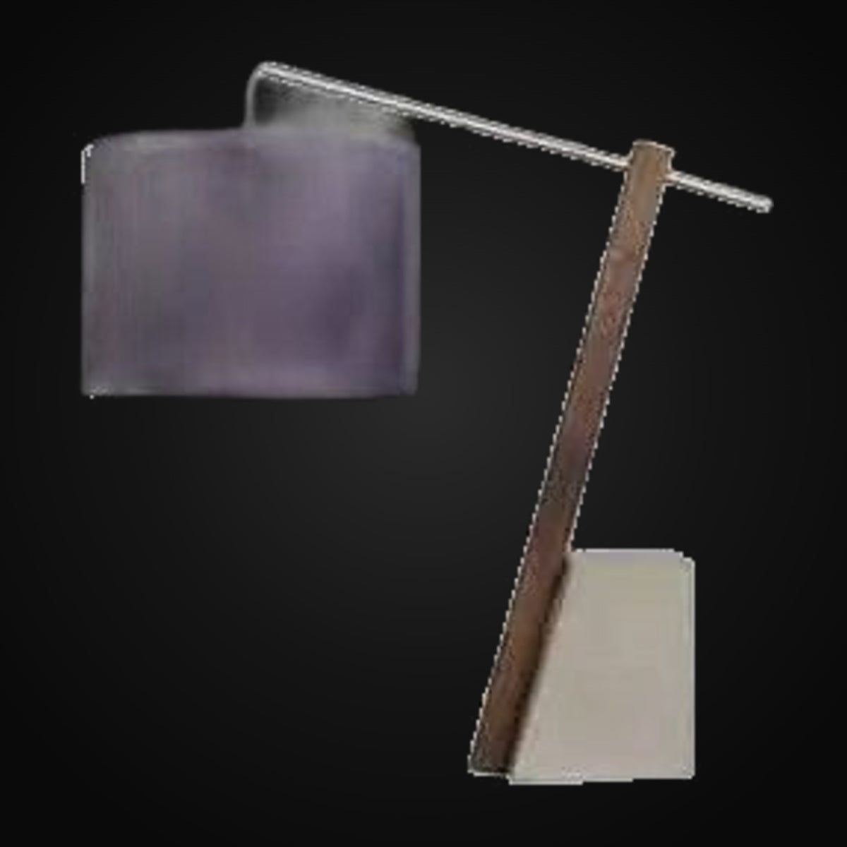 Lampe de table arquée bois et ciment 21,5 po