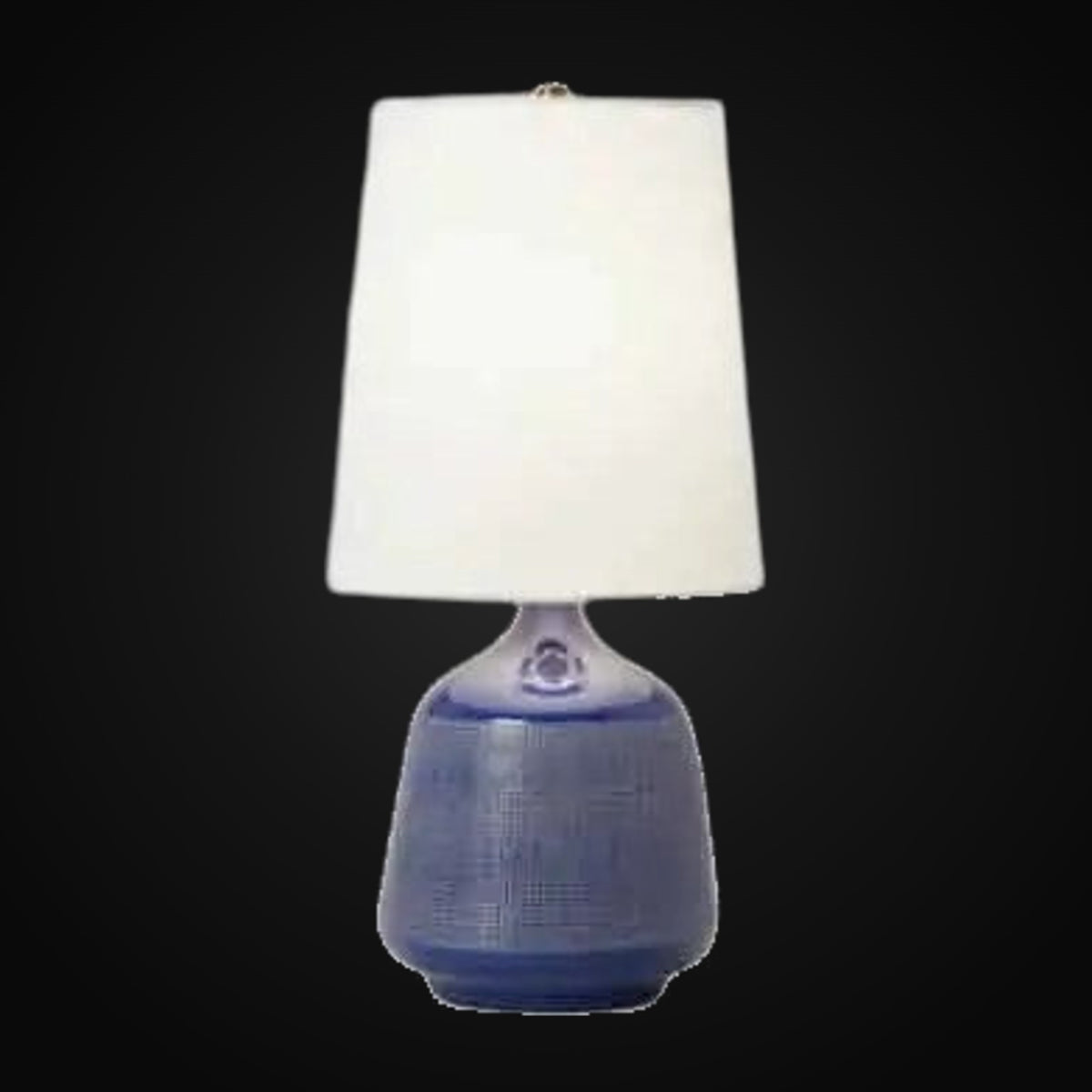 Lampe de table en céramique bleu nuit 21 po H