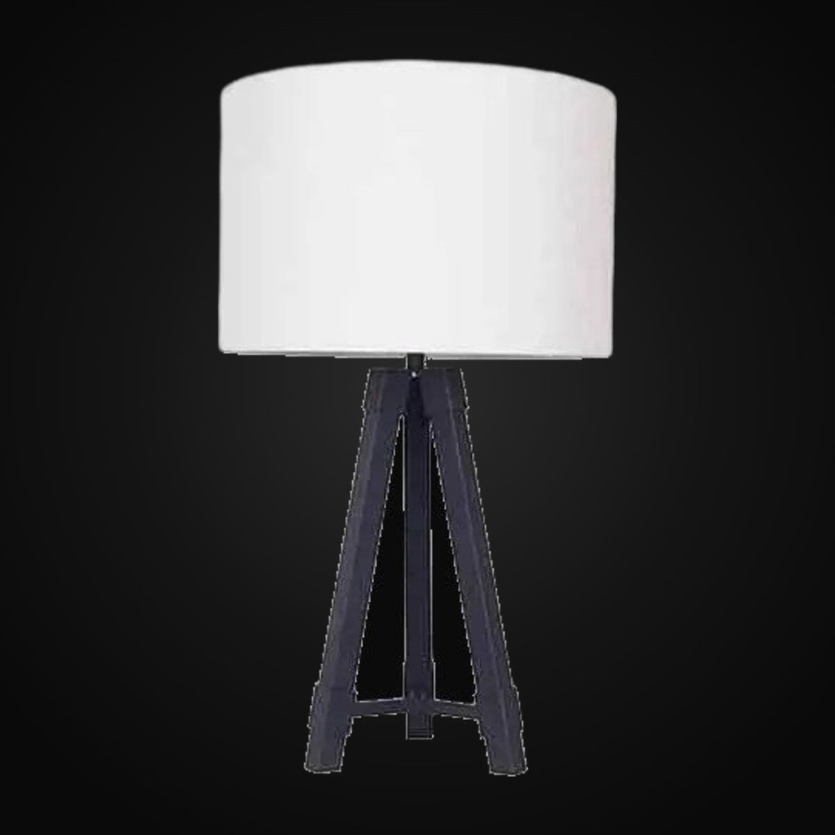 Lampe de table trépied en métal noir givré 24 po H