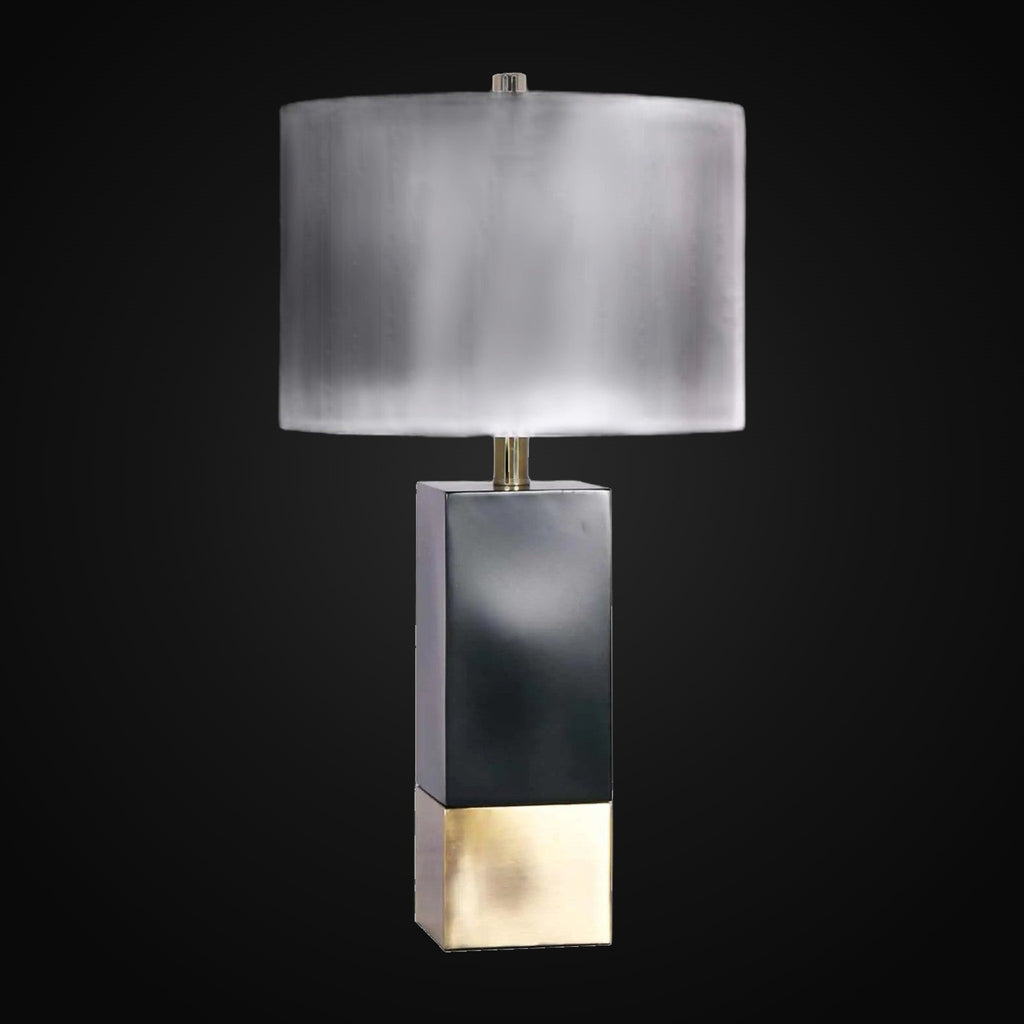 Lampe de table 26 po, noir et or brossé