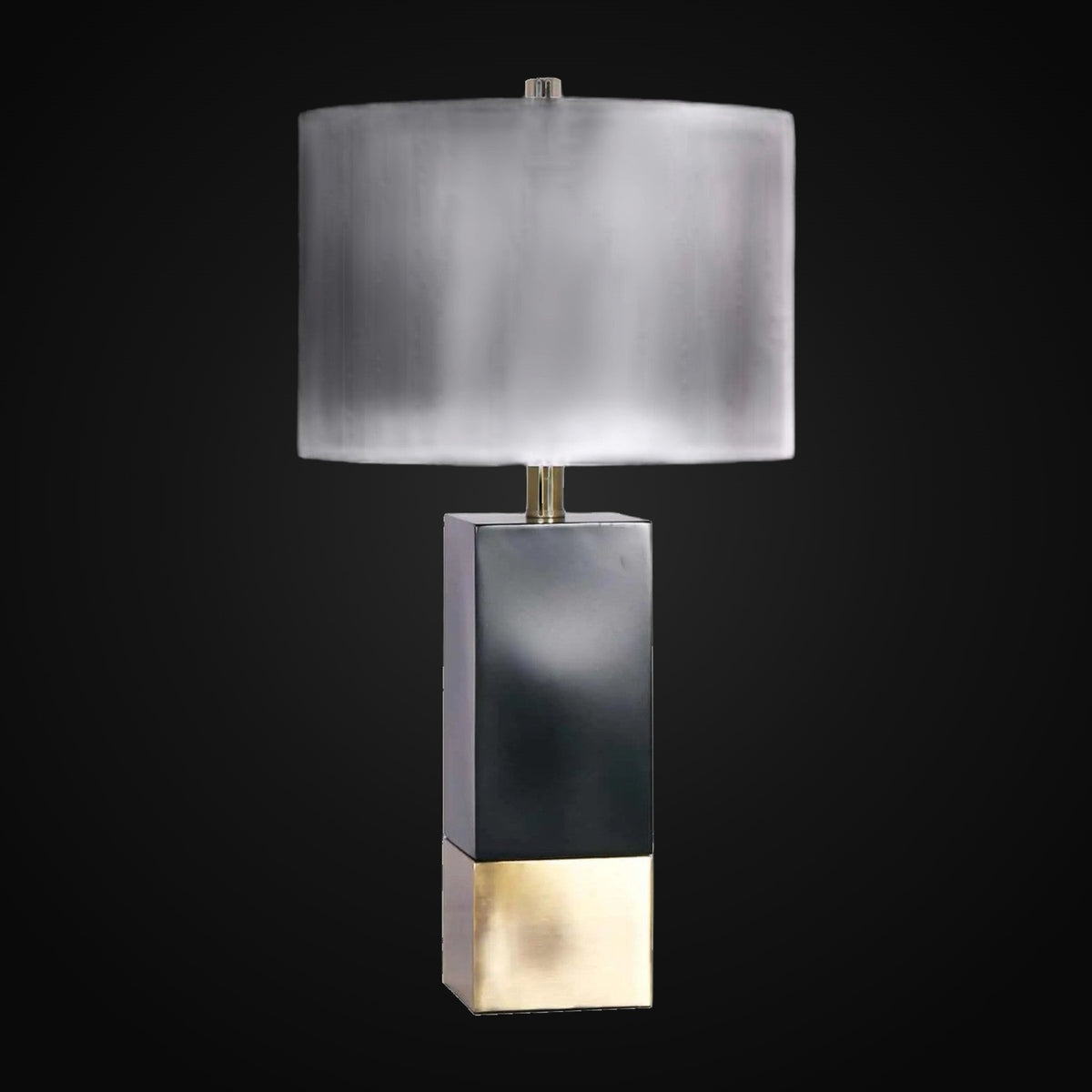 Lampe de table 26 po, noir et or brossé