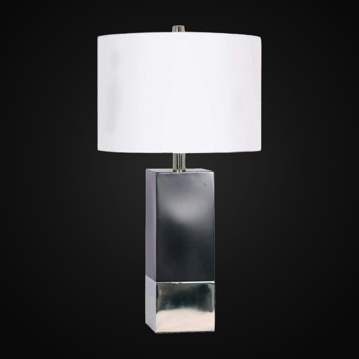 Lampe de table 26 po, noir et chrome