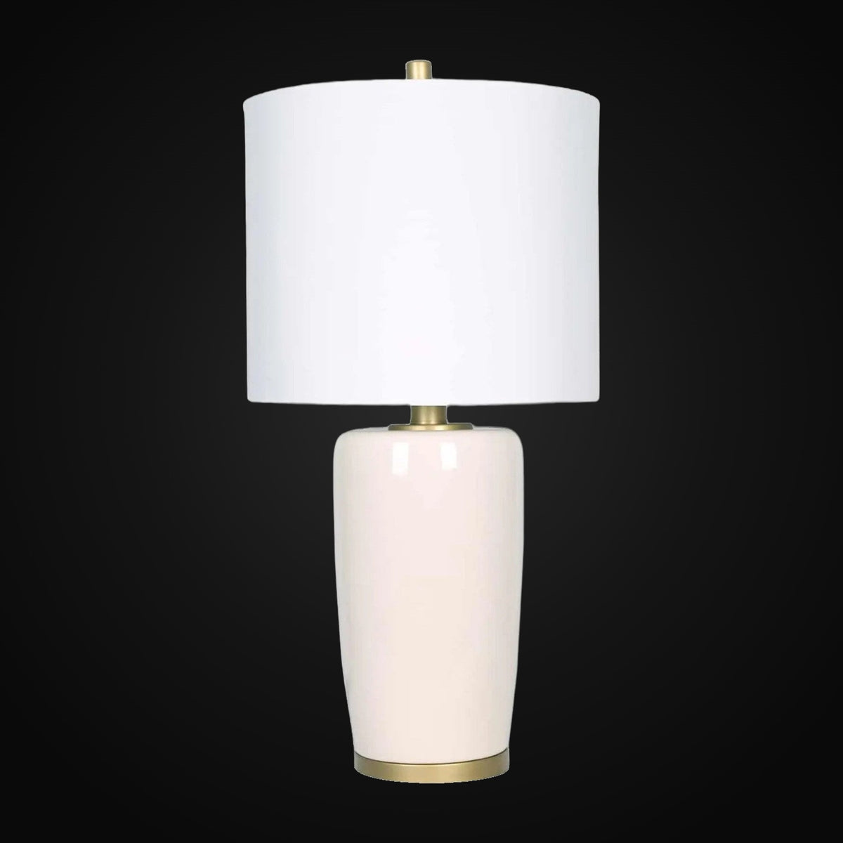 Lampe de table 26,75 po, beige et or
