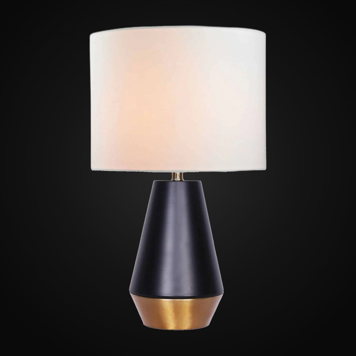 Lampe de table 26 po H, noir mat et or