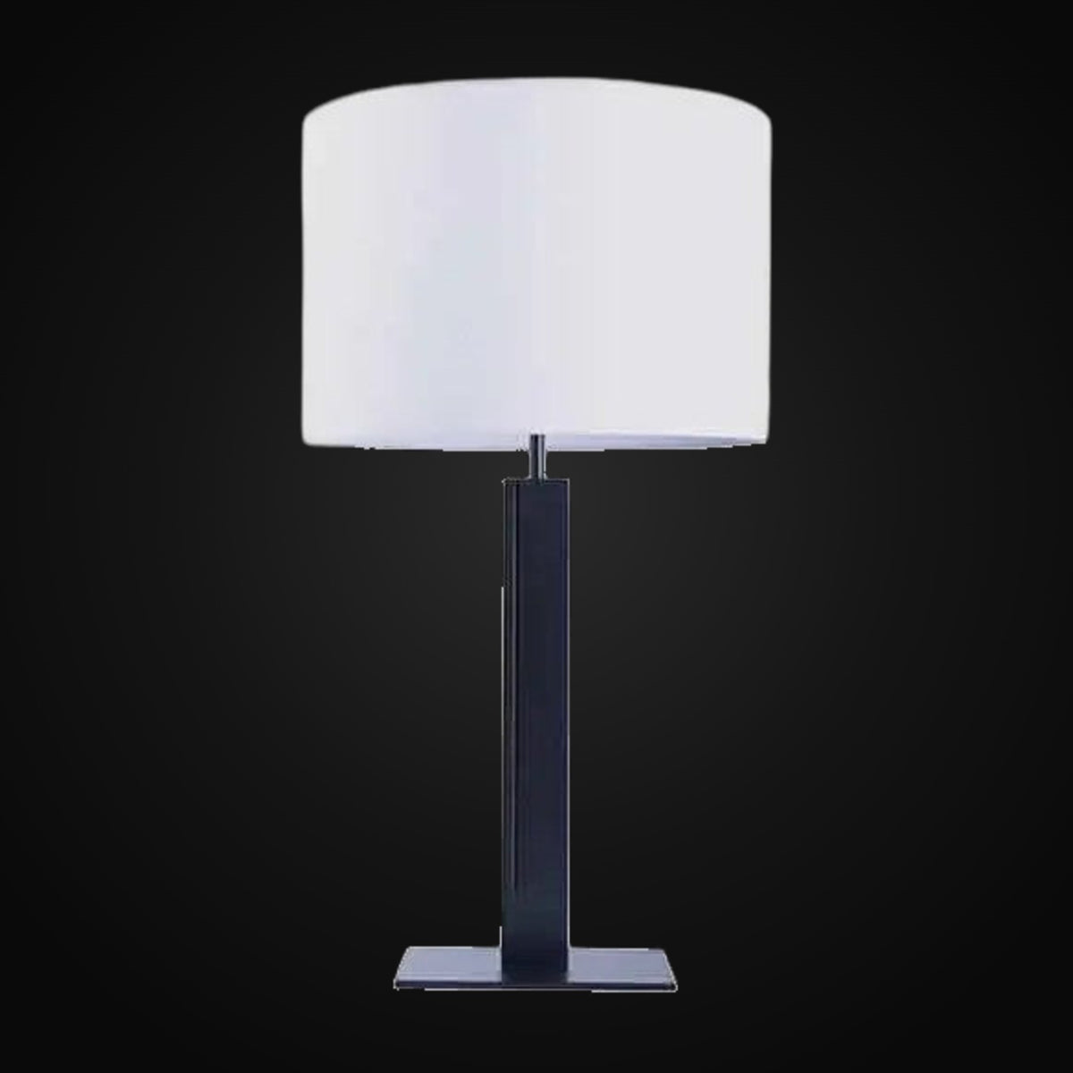Lampe de table colonne en métal gravé 26 po H – noir mat