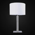 Lampe de table colonne en métal gravé 26 po H – acier brossé