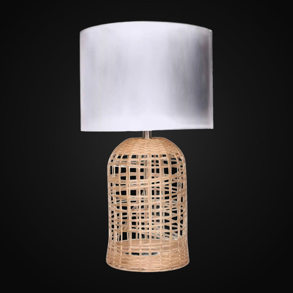 Lampe de table en rotin 26 po H