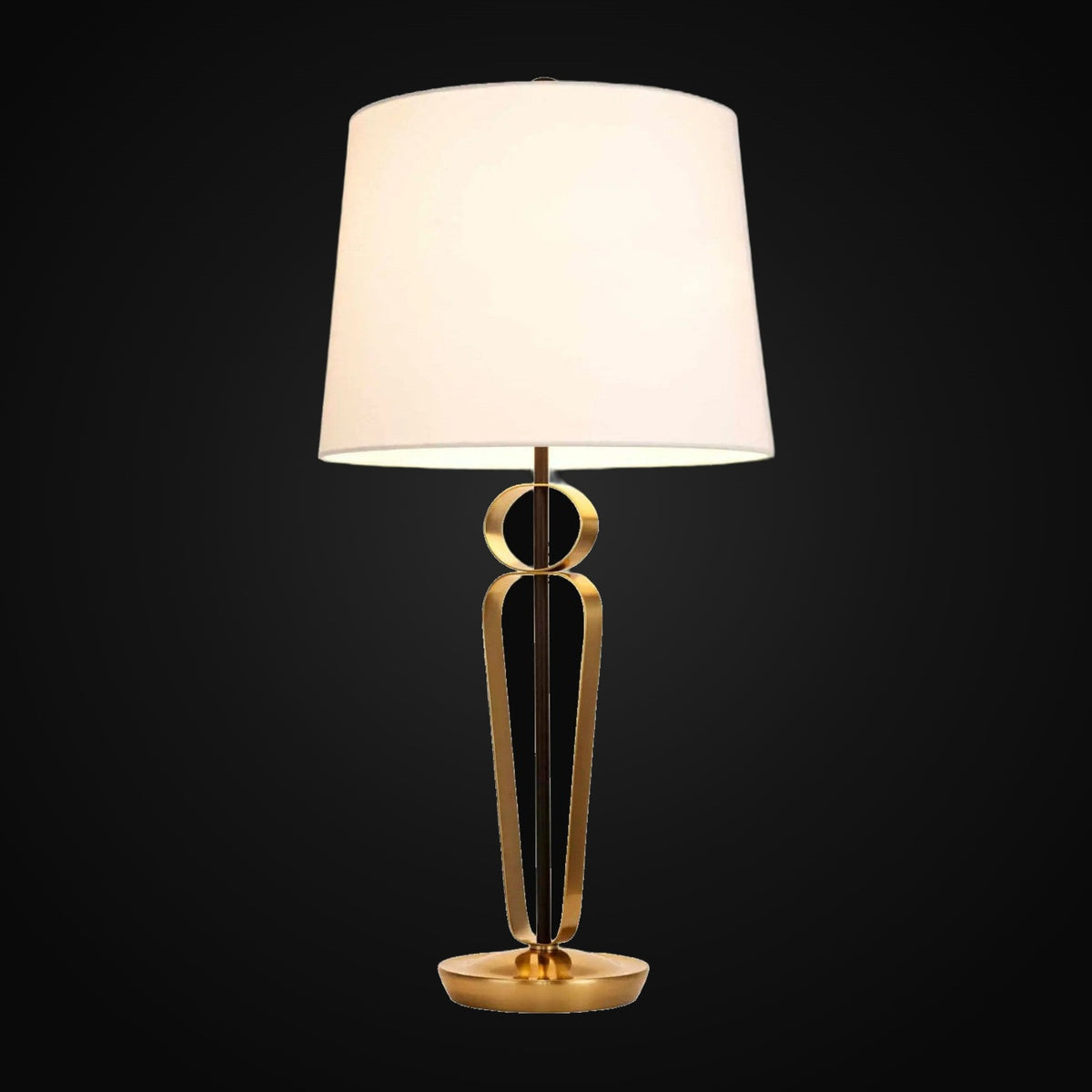 Lampe de table Harper 27 po H, noir et or antique