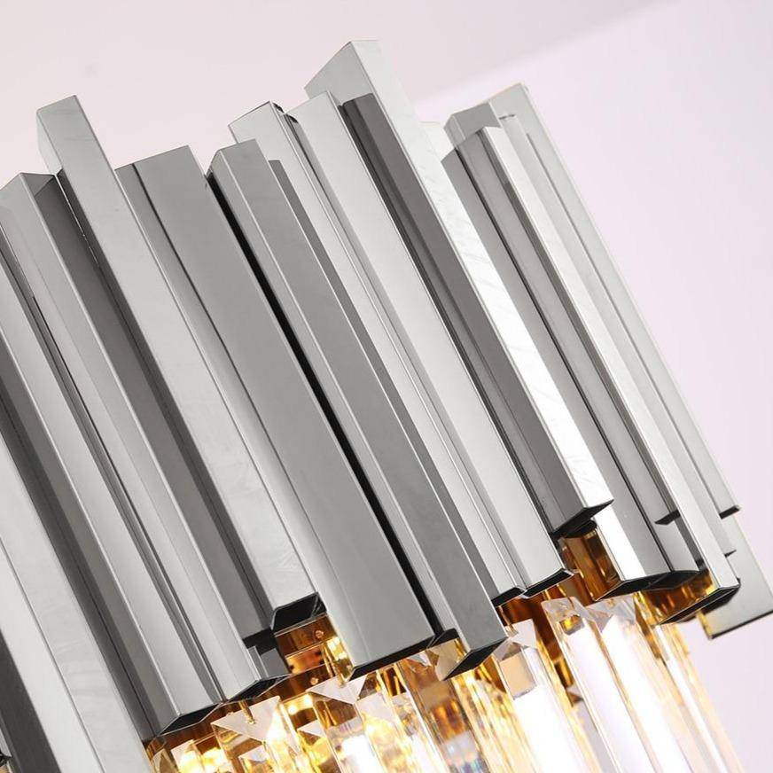 Lustre de salle à manger Gio en cristal, fini chrome – vue 3