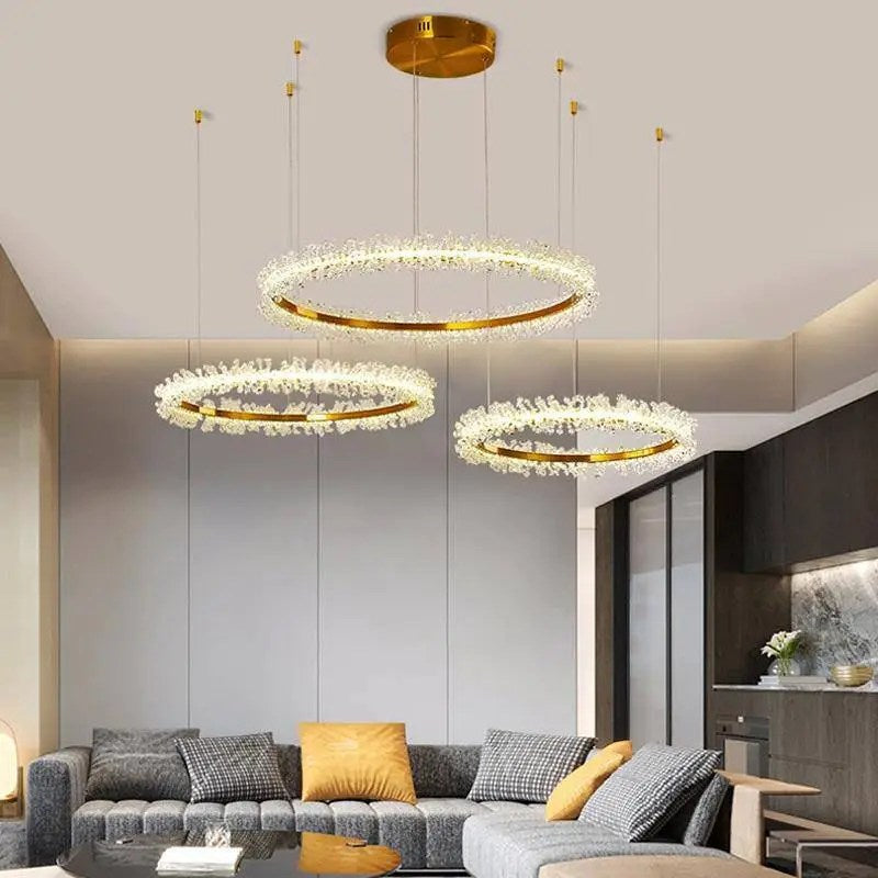 Lustre Capri en cristal 3 anneaux – vue 2