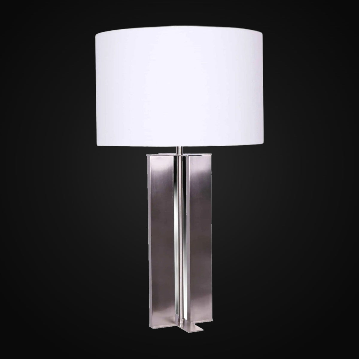 Lampe de table Karson 27 po H, acier brossé