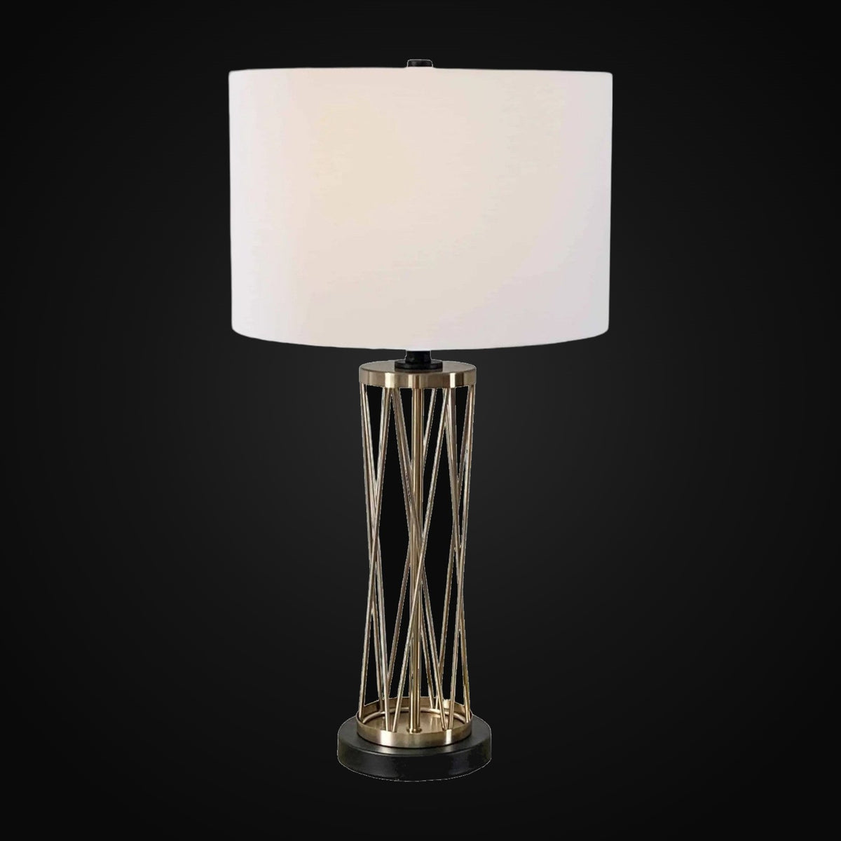 Lampe de table 28 po, champagne et noir
