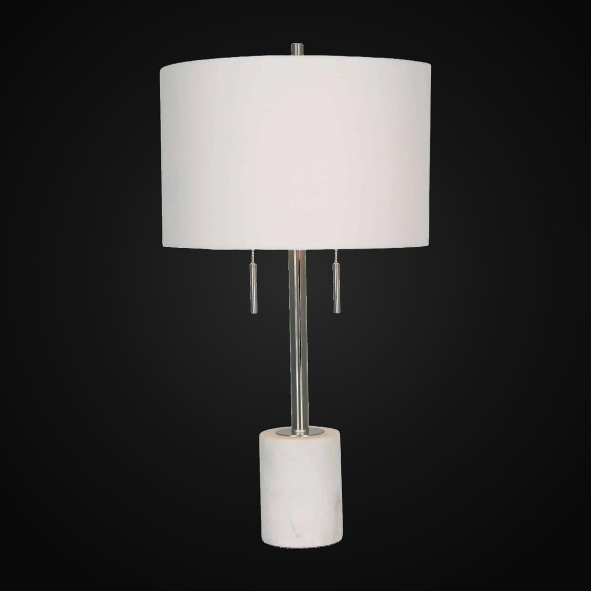 Lampe de table 28 po – marbre blanc