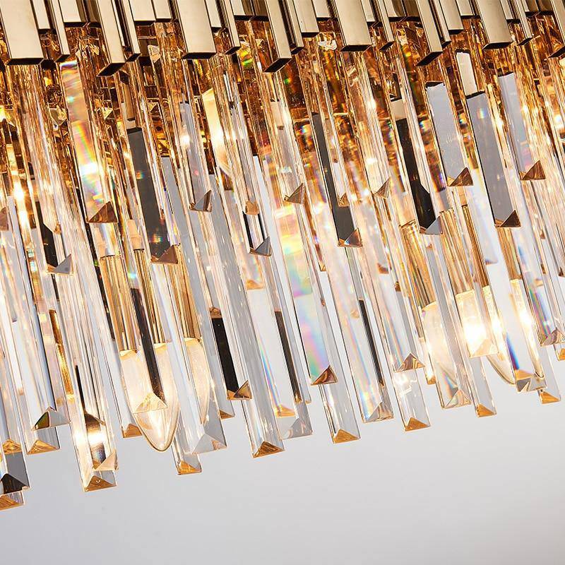 Lustre de salle à manger Gio en cristal or – vue 4
