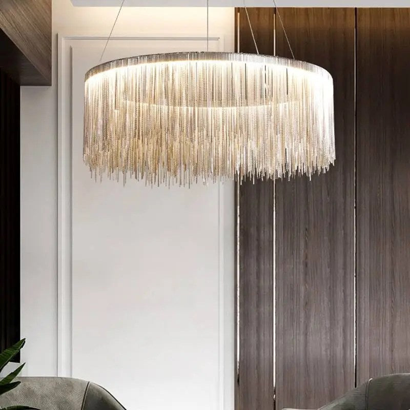 Lustre Cadena à pampilles de chaîne d'acier – vue 2