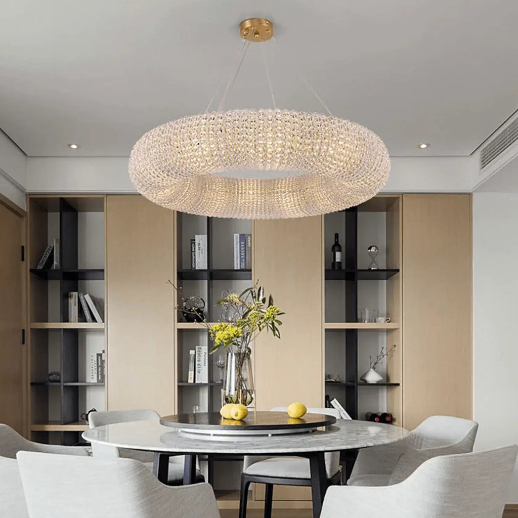 Lustre anneau Bergamo en cristal – vue 3