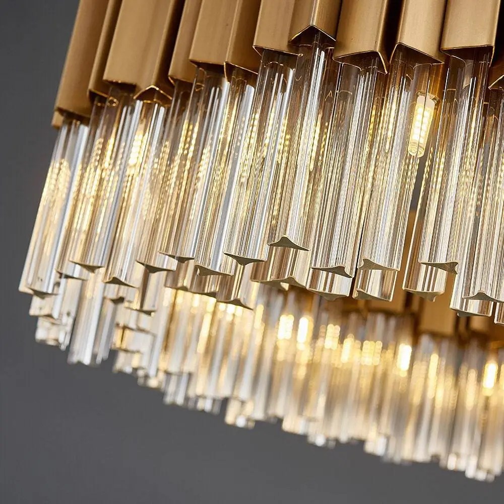 Lustre Milano en cristal, or brossé – vue 3