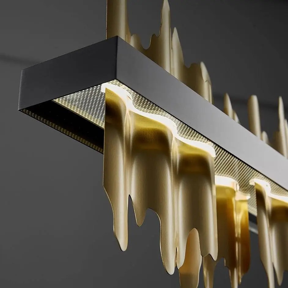 Lustre de salle à manger Nera laiton brossé – vue 2
