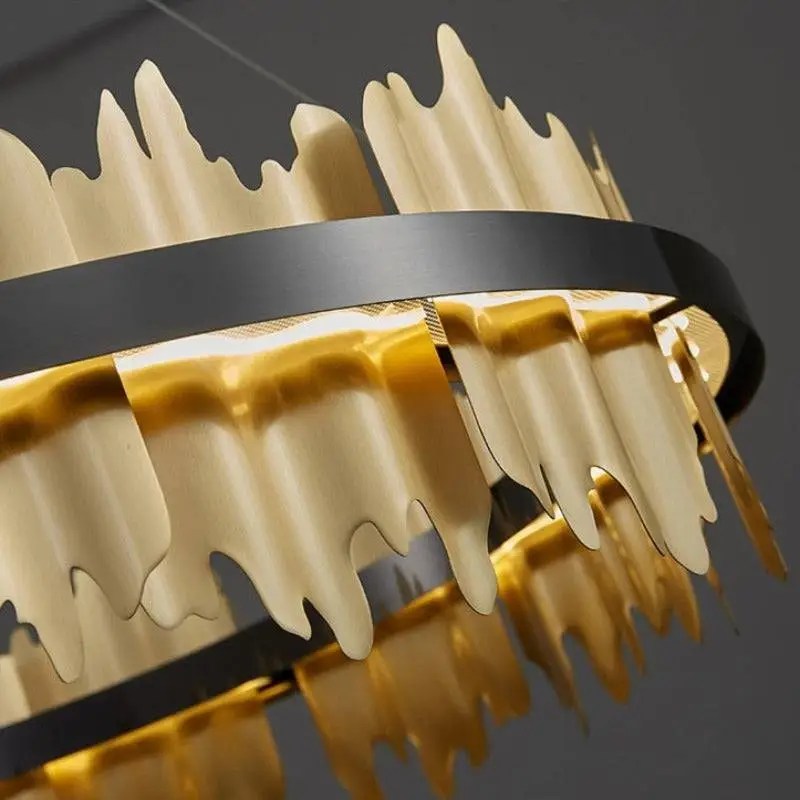 Lustre moderne Nera laiton brossé 2 étages – vue 3