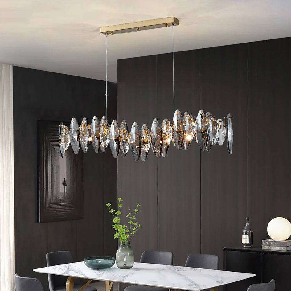 Lustre de salle à manger Lazzo en cristal – vue 4