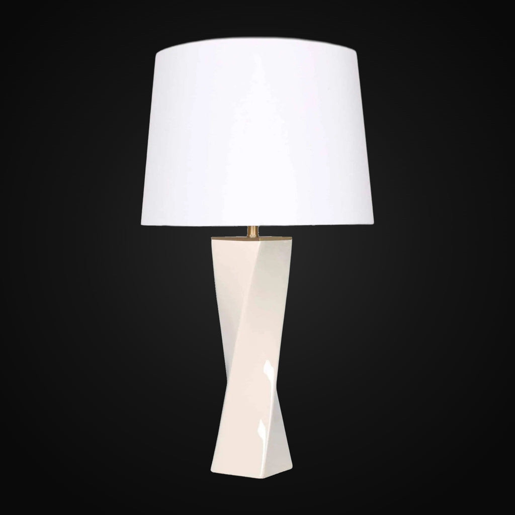 Lampe en céramique 28 po H, beige