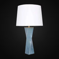 Lampe en céramique 28 po H, bleue