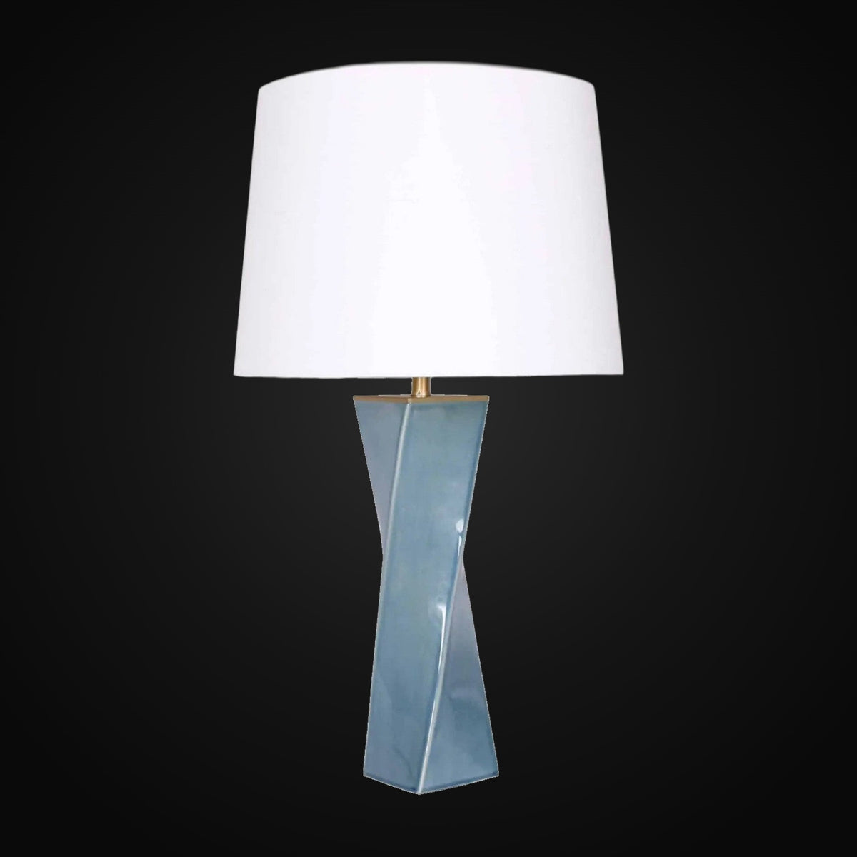 Lampe en céramique 28 po H, bleue