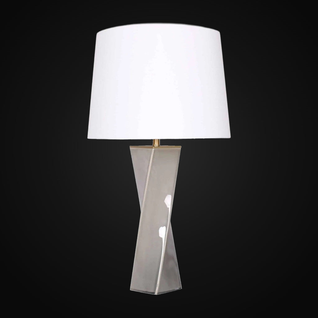 Lampe en céramique 28 po H, grise