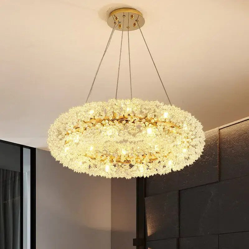Lustre anneau Di Leone en cristal